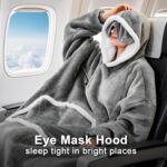 IFNOW Wearable Blanket Hoodie,Oversized Sherpa Hooded Blanket Sweatshirt with Ey... - Image 4