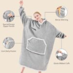 IFNOW Wearable Blanket Hoodie,Oversized Sherpa Hooded Blanket Sweatshirt with Ey... - Image 6
