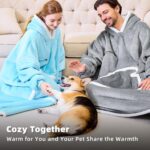 IFNOW Wearable Blanket Hoodie,Oversized Sherpa Hooded Blanket Sweatshirt with Ey... - Image 8