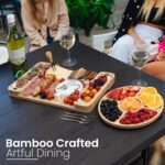Charcuterie Boards Gift Set - Large Bamboo Cheese Board with Serving Tray, Knive... - Image 3
