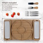 Charcuterie Boards Gift Set - Large Bamboo Cheese Board with Serving Tray, Knive... - Image 4