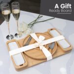 Charcuterie Boards Gift Set - Large Bamboo Cheese Board with Serving Tray, Knive... - Image 5