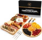 Charcuterie Boards Gift Set - Large Bamboo Cheese Board with Serving Tray, Knive... - Image 10