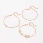 5 PCS Gold Bow Bracelets Set for Women, Elegant Butterfly and Pearl Accented Lay... - Image 6