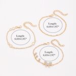 5 PCS Gold Bow Bracelets Set for Women, Elegant Butterfly and Pearl Accented Lay... - Image 7