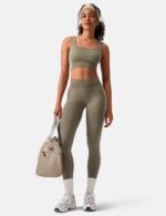 OLCHEE Womens Workout Sets 2 Piece Seamless Square Neck Sports Bra Padded Butt L... - Image 6