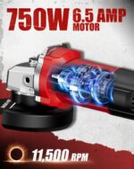 AVID POWER Angle Grinder 4-1/2 inch Electric Grinder Tools 750W 6.5 Amp Metal Gr... - Image 3