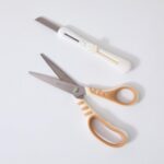 Yellow 7 Inch purpose scissors kit with Box Cutter Retractable Crafts scissors w... - Image 4