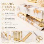 Office Desk Accessories Supplies - Gold Desk Accessories Marble Desk Set | |Acry... - Image 5