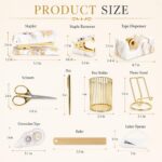 Office Desk Accessories Supplies - Gold Desk Accessories Marble Desk Set | |Acry... - Image 7