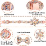 Dog Collar and Leash Set Girls Adjustable Puppy Collars with Floral Bow Tie for ... - Image 3