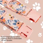 Dog Collar and Leash Set Girls Adjustable Puppy Collars with Floral Bow Tie for ... - Image 8