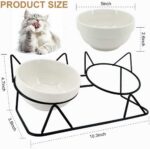 Elevated Tilted Cat Bowls for Indoor Cats，Raised Ceramic Cat Bowl Elevated 15°,P... - Image 6