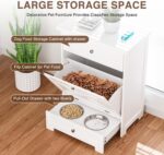 Dog Feeding Station with 2 Elevated Bowls,Hidden Pet Feeder Station with Tilt Ou... - Image 4