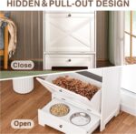 Dog Feeding Station with 2 Elevated Bowls,Hidden Pet Feeder Station with Tilt Ou... - Image 6