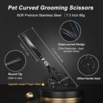 CIICII Dog Grooming Scissors Kit, 7 Inch Safety Pet Cat Shears Set (Black) | Pro... - Image 4