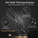 CIICII Dog Grooming Scissors Kit, 7 Inch Safety Pet Cat Shears Set (Black) | Pro... - Image 5