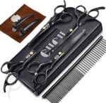 CIICII Dog Grooming Scissors Kit, 7 Inch Safety Pet Cat Shears Set (Black) | Pro... - Image 10