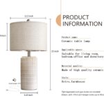 PoKat 23" Modern Ceramic Table Lamp Set of 2 for Living Room White Desk Lamps fo... - Image 8