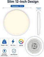 Smart Ceiling Light, 12 Inch RGBIC LED Flush Mount Ceiling Light Fixture, 2400LM... - Image 10