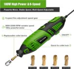 180W Rotary Tool Kit, 1.5-Amp PHALANX 6 Variable Speed with Flex Shaft, 8000-320... - Image 4