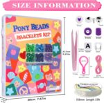 LIS HEGENSA Pony Beads Bulk,Kandi Beads for Necklace Jewelry Making Hair Braidin... - Image 3