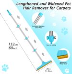 Carpet Rake for Pet Hair Removal - Reusable Pet Hair Remover, 60” Adjustable Lon... - Image 8