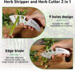 Plys Herb Stripper Tool for Basil - Stainless Steel Kitchen Herb Cutter 9 Holes,... - Image 6