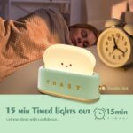 QANYI Desk Decor Toaster Lamp, Rechargeable Small Lamp with Smile Face Toast Bre... - Image 3