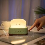 QANYI Desk Decor Toaster Lamp, Rechargeable Small Lamp with Smile Face Toast Bre... - Image 6