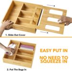 SpaceAid Bag Storage Organizer for Kitchen Drawer, Bamboo Organizer, Compatible ... - Image 5