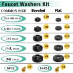 XBVV 106 PCS Faucet Washer Assortment Kit with Assorted Flat and Beveled Rubber ... - Image 3