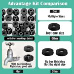 XBVV 106 PCS Faucet Washer Assortment Kit with Assorted Flat and Beveled Rubber ... - Image 7