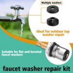 XBVV 106 PCS Faucet Washer Assortment Kit with Assorted Flat and Beveled Rubber ... - Image 8