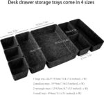 Desk Drawer Organizer Bins, 8pcs Felt Shallow Bathroom Storage Trays, Office Acc... - Image 5