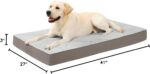 KSIIA Orthopedic Dog Bed, Waterproof, 41 x 27 Inch, Gray, Deluxe Plush, Removabl... - Image 9