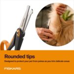 Fiskars Pet, Dog & Cat Grooming Scissors, Rounded Tips & SoftGrip Handle, Cat an... - Image 4