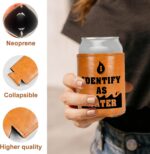 Fathers Day Men Gifts for Dad Him Leather Can Cooler: White Elephant Gifts Chris... - Image 5