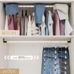 Pants Hangers with Clips,Space Saving Hanging Closet Organizer-6 Tiers Skirt Han... - Image 3