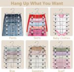 Pants Hangers with Clips,Space Saving Hanging Closet Organizer-6 Tiers Skirt Han... - Image 5