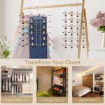 Pants Hangers with Clips,Space Saving Hanging Closet Organizer-6 Tiers Skirt Han... - Image 6