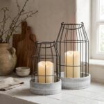 Rustic Farmhouse Lantern Decor Set of 2 - Stylish Decorative Lanterns for Your L... - Image 5