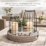 Rustic Farmhouse Lantern Decor Set of 2 - Stylish Decorative Lanterns for Your L... - Image 6