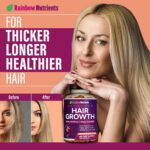 Hair Growth Vitamins for Women | Biotin 10,000mcg, Collagen, Patented OptiMSM®, ... - Image 4
