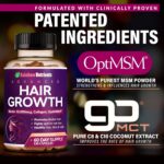 Hair Growth Vitamins for Women | Biotin 10,000mcg, Collagen, Patented OptiMSM®, ... - Image 5
