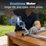 NANWEI Cordless Reciprocating Saw, 20V Brushless Motor 3500RPM Variable Speed, 2... - Image 3