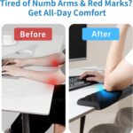 MEKASS L-Shaped Desk Elbow Pad for Desk, Memory Foam Elbow Support Padding with ... - Image 3