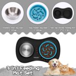 MateeyLife Dog Food and Water Bowl Set 3 in 1, Slow Feeder Dog Bowls & Stainless... - Image 8
