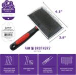 Paw Brothers Professional Grade Extra Long Slicker Brush - Ergonomic Handle, Rem... - Image 4