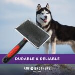 Paw Brothers Professional Grade Extra Long Slicker Brush - Ergonomic Handle, Rem... - Image 6